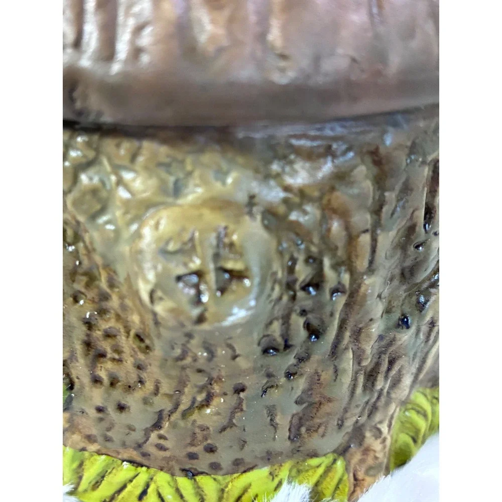 Vintage Ceramic Squirrel On Stump Candy/Walnut Jar Canister Woodland Decor